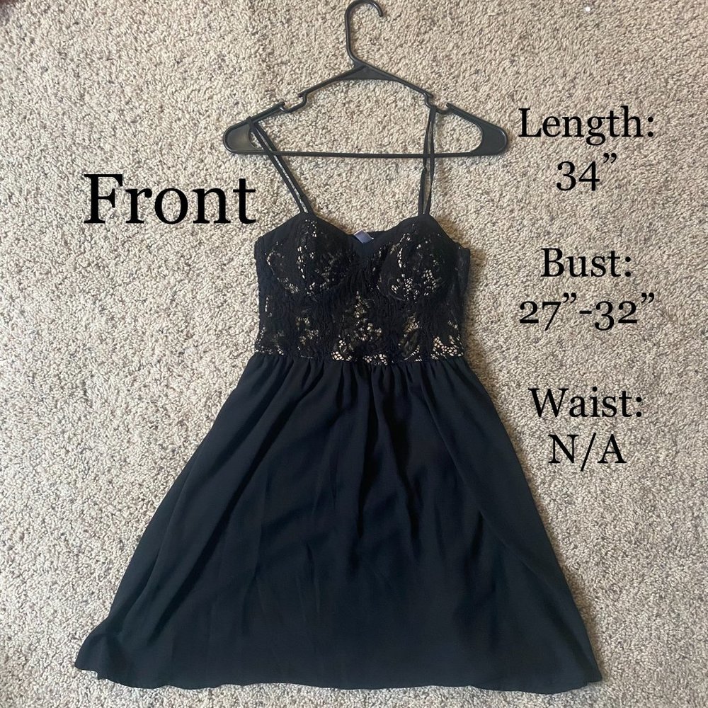 Xhilaration (Small) Strappy Black Dress with Lace